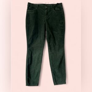 Women’s 12 Hunter Green Dark Green Needle & Cloth Corduroy Skinny Ankle Pants